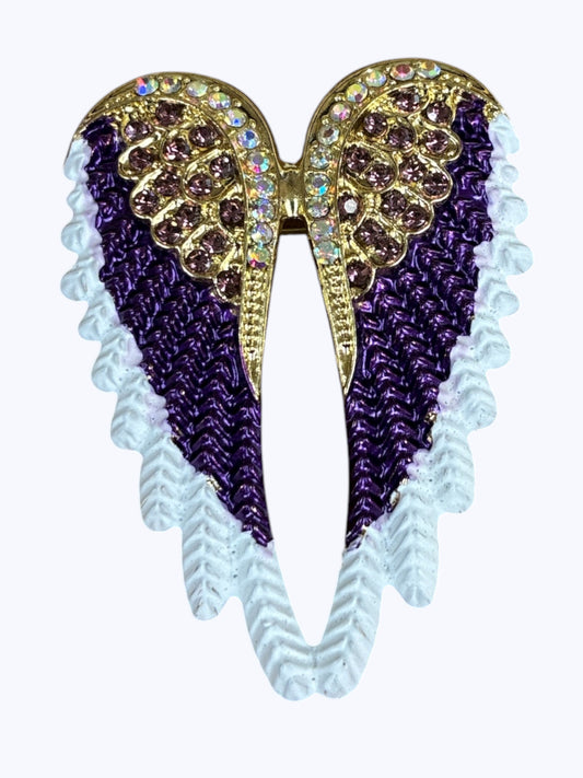 BR0335 | Crystal Feather Wing Brooch | N8-4-4790
