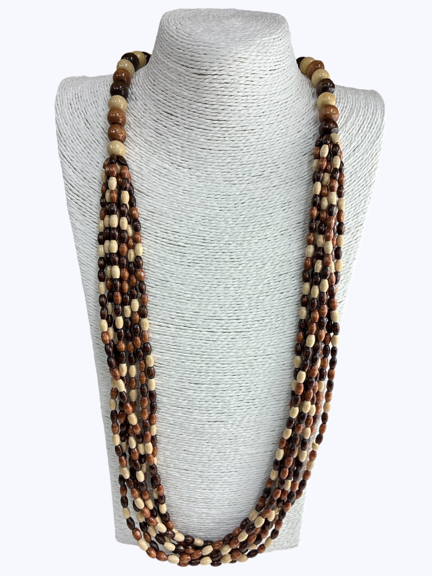 N5101 | Wooden Beaded Long Necklace |WZD2461