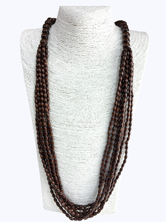 N5101 | Wooden Beaded Long Necklace |WZD2461