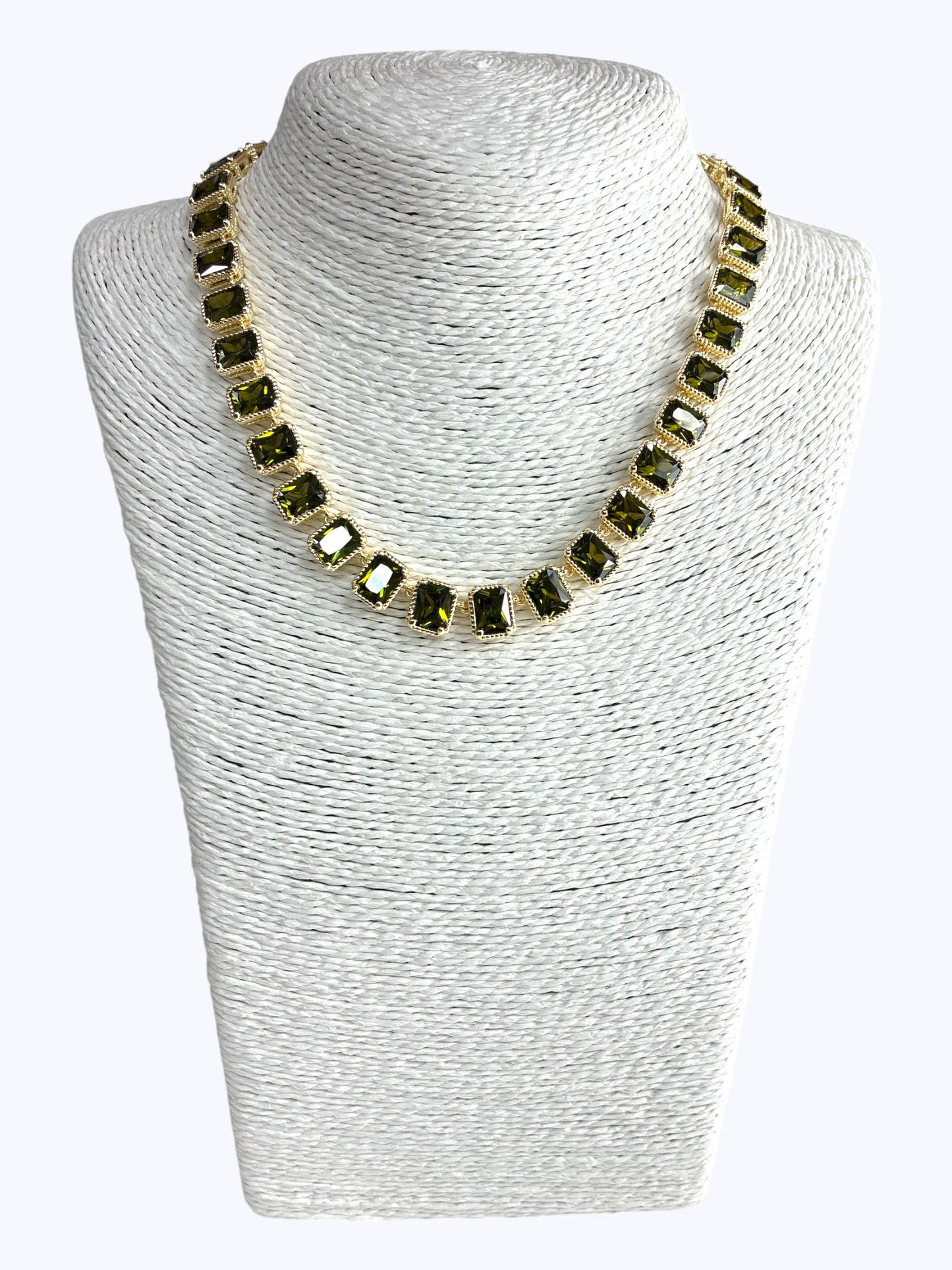 N5026 |''14kg'' Plated Cubic Zirconia Crystal  Necklace | 1122