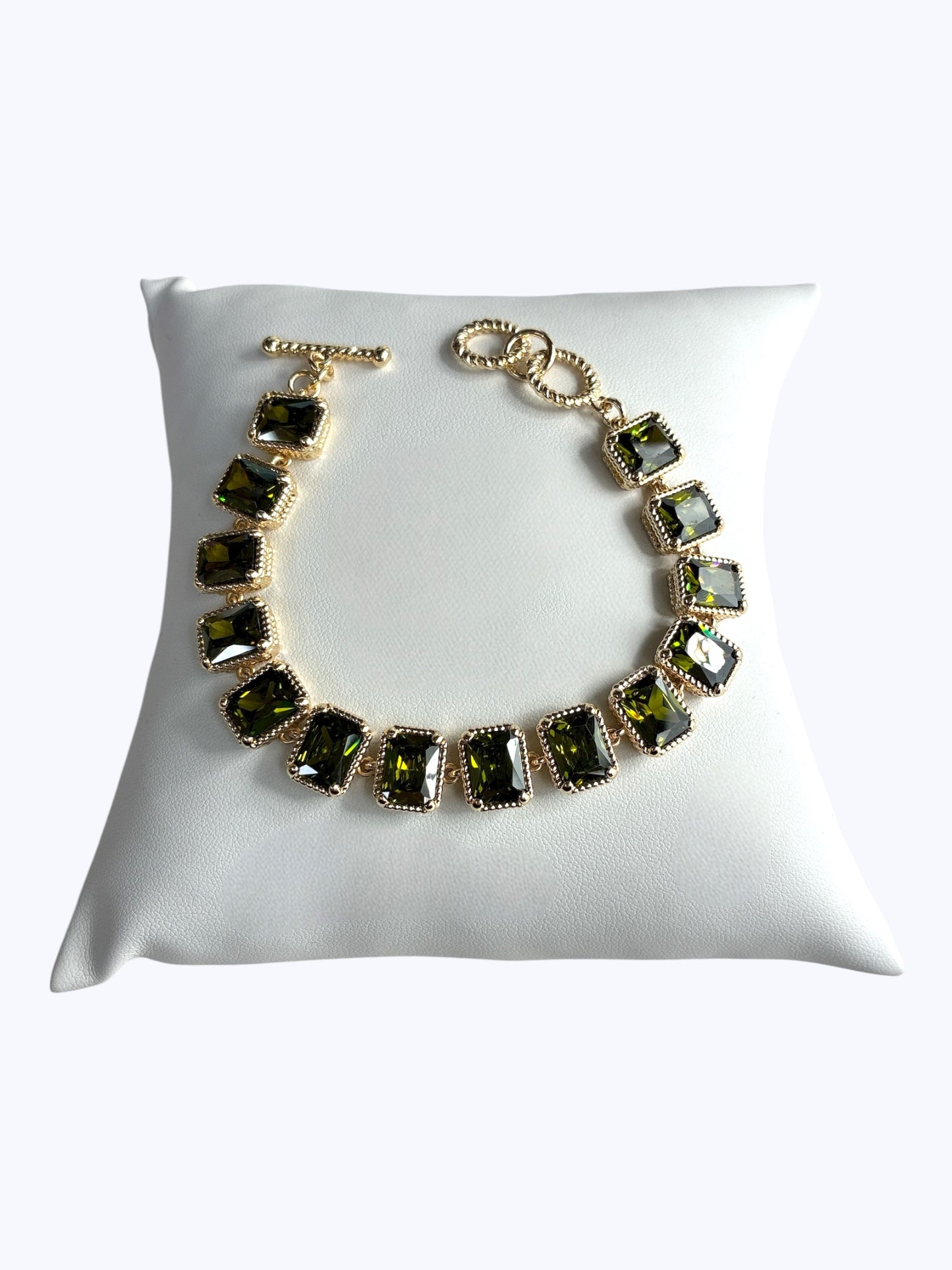 B0375 |''14kg'' Plated Cubic Zirconia Crystal Bracelet |1122