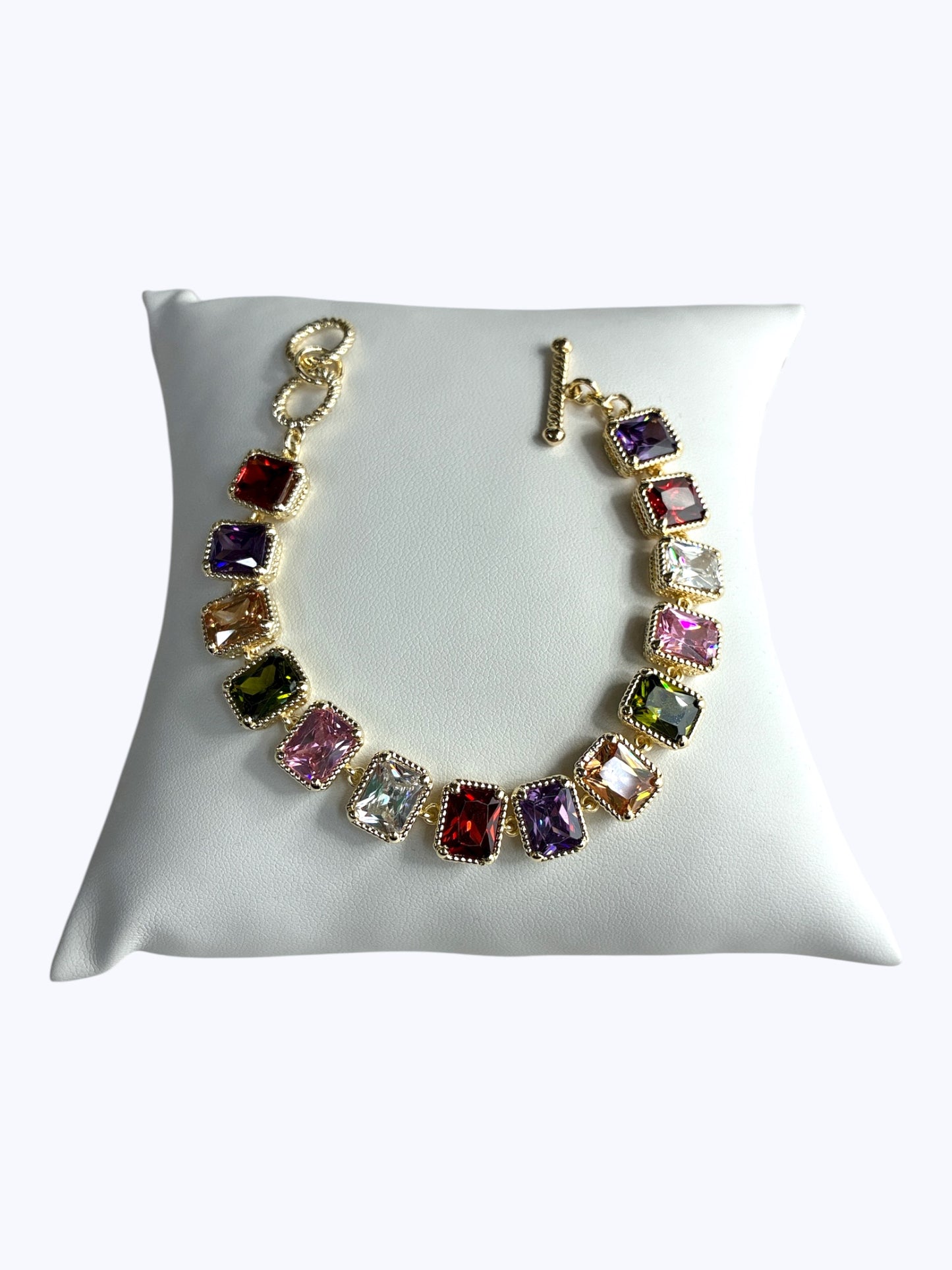 B0375 |''14kg'' Plated Cubic Zirconia Crystal Bracelet |1122