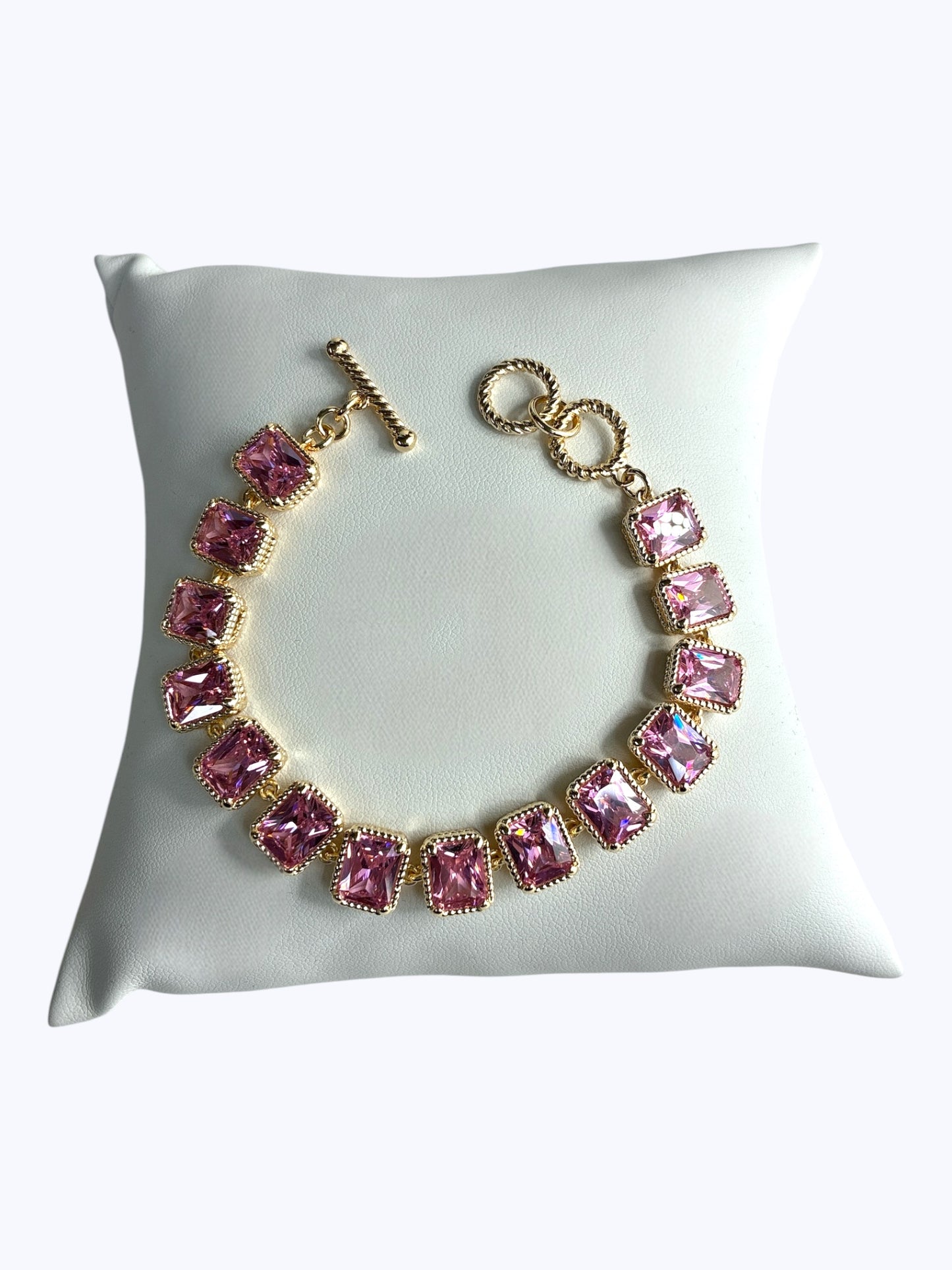 B0375 |''14kg'' Plated Cubic Zirconia Crystal Bracelet |1122