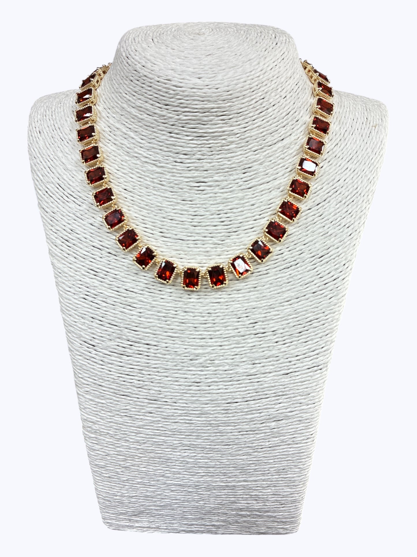 N5026 |''14kg'' Plated Cubic Zirconia Crystal  Necklace | 1122