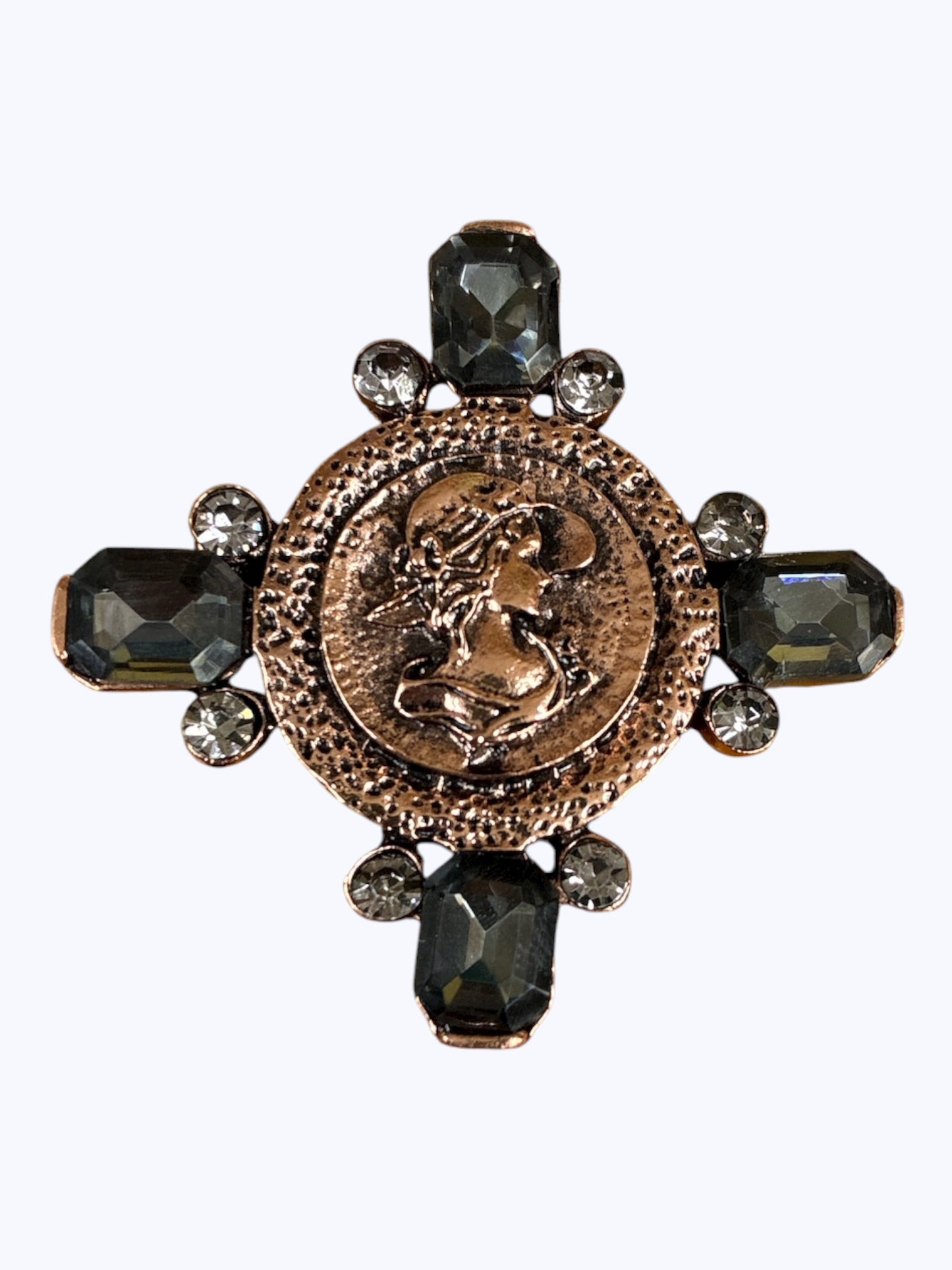 BR0221 | Medallion Cross Statement Brooch | GBR1201