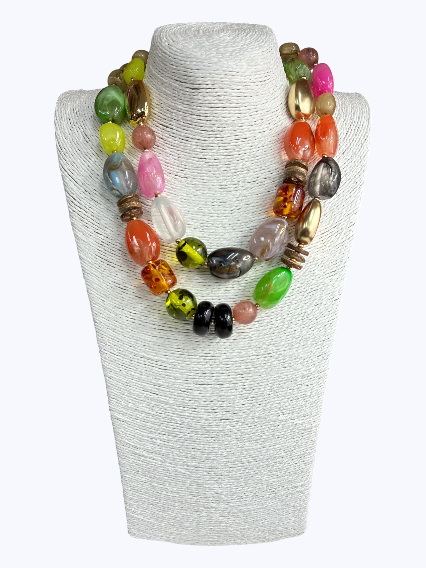 N0056 | Multi color Resin Necklace | KN2055