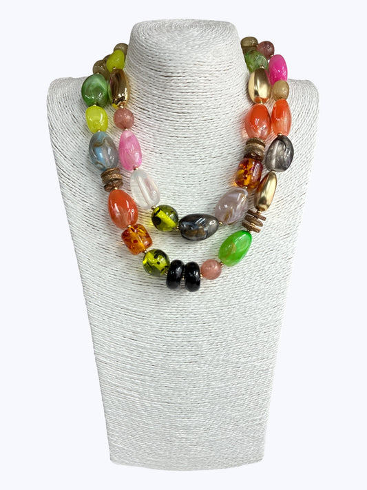 N0056 | Multi color Resin Necklace | KN2055