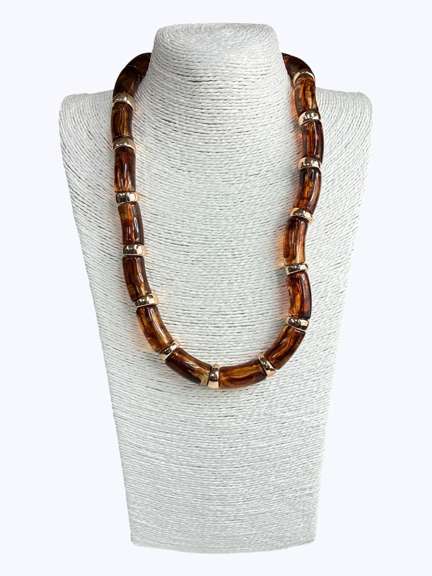 N5114 | Brown Acrylic Long Necklace | APD9940