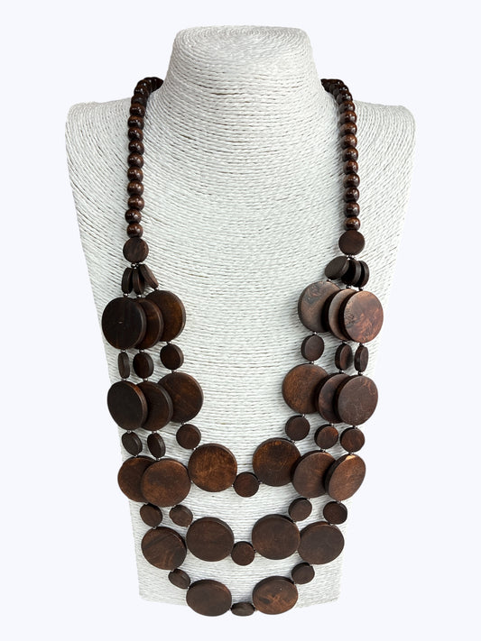 N5099 | Wooden Layered Long Necklace | WZD2459