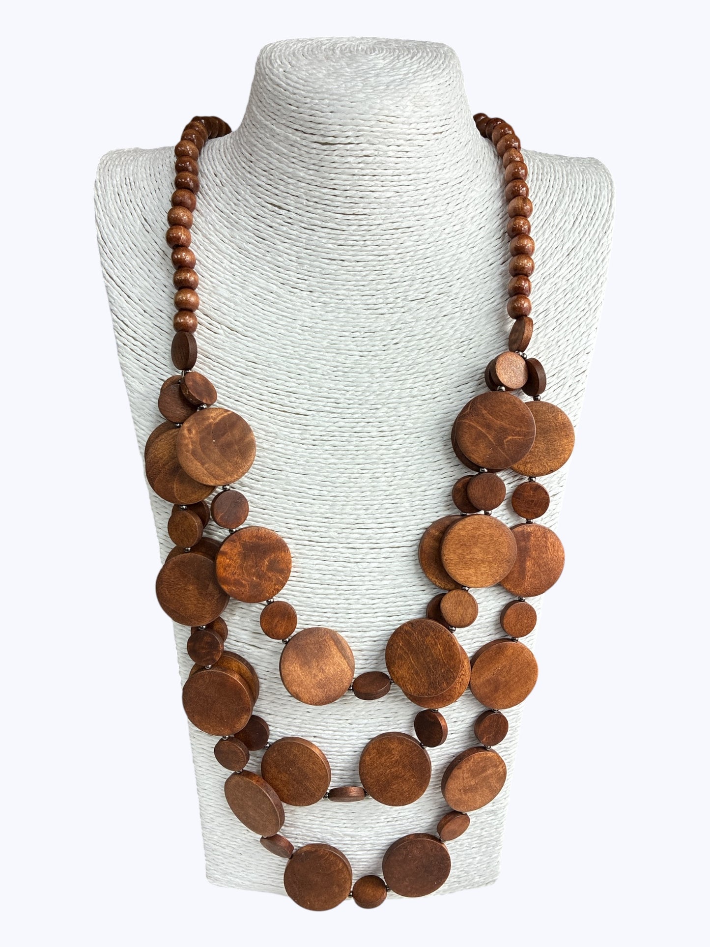 N5099 | Wooden Layered Long Necklace | WZD2459