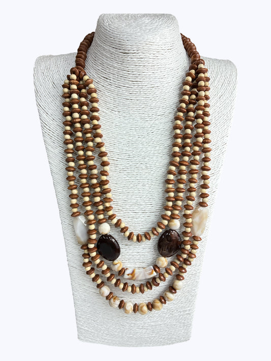 N5104 | Wooden Layered Long Necklace| WZD2464