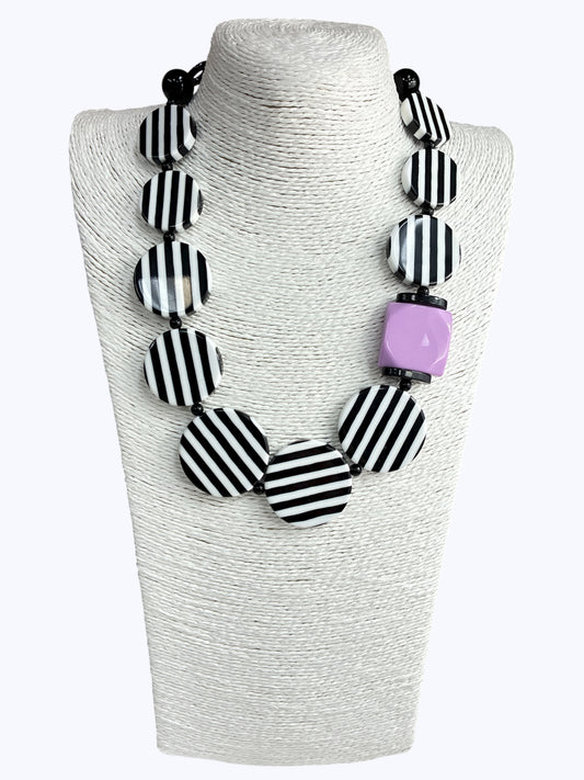 N5091 | Striped Acrylic Necklace | SZF5687