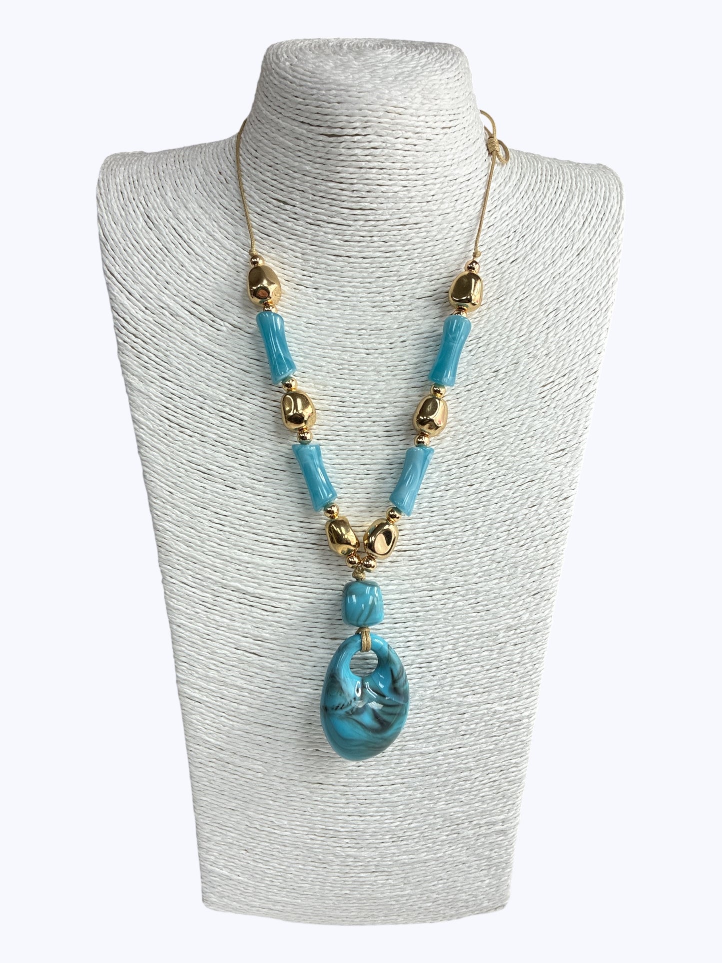 N5093 | Beaded Pendant Adjustable Necklace | 83N2238