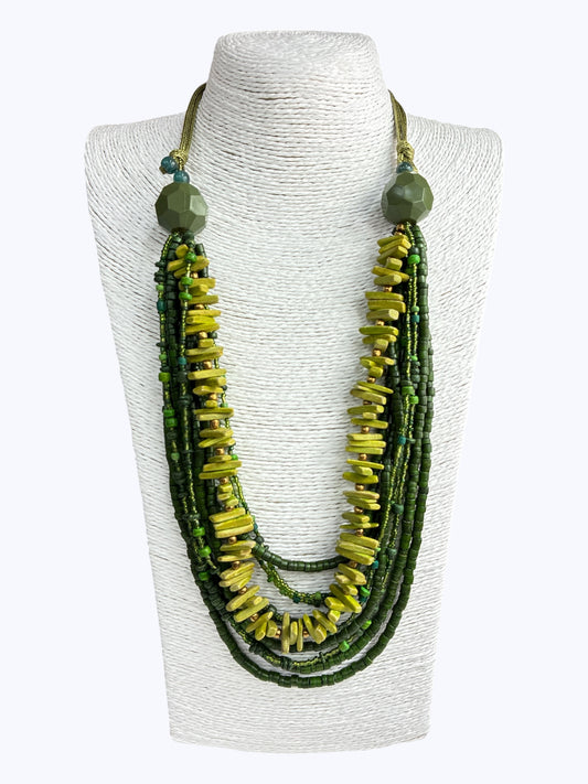 N AM24- | Wooden Statement Necklace |1192