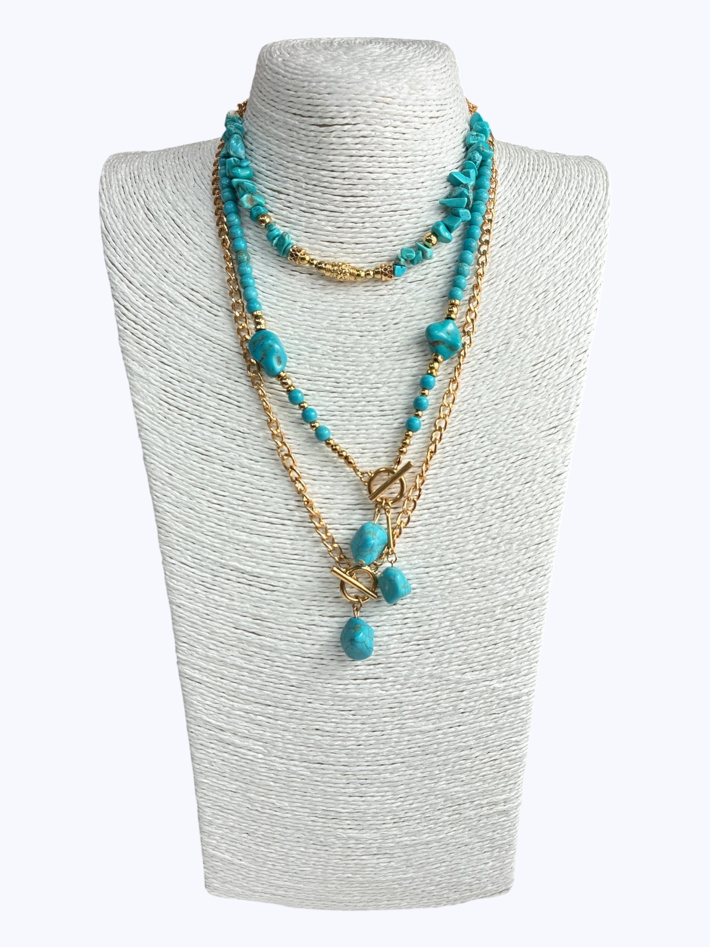 N3109| Turquoise Natural Stone Necklace  |JKN2234