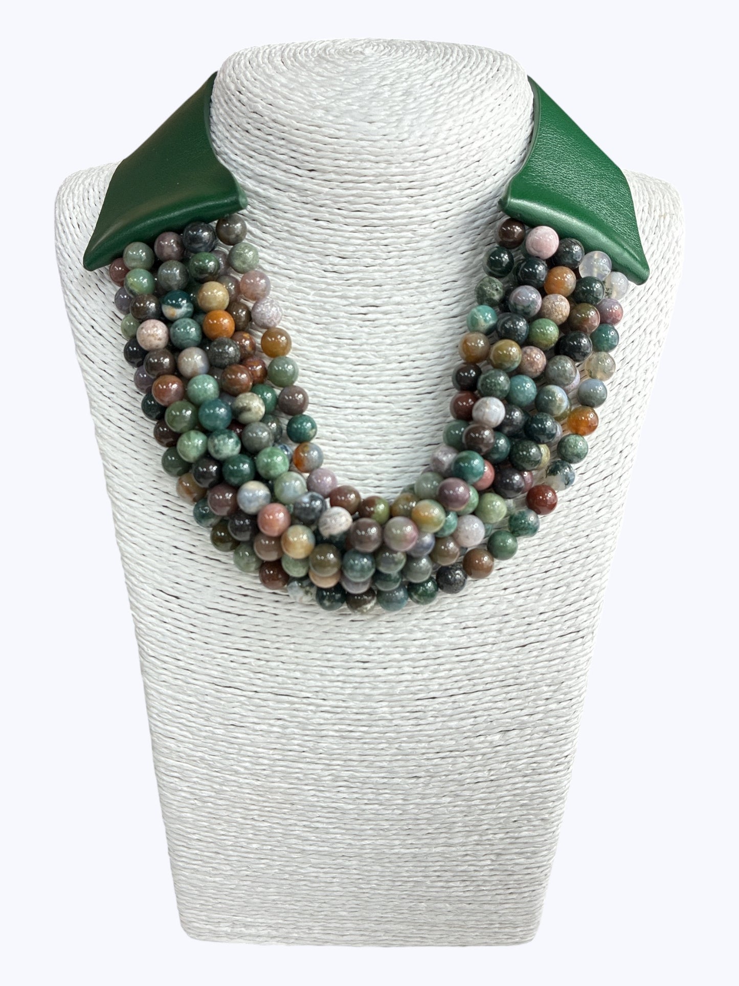 N0355| Multi Strands Natural Stone Short Necklace |YN2050