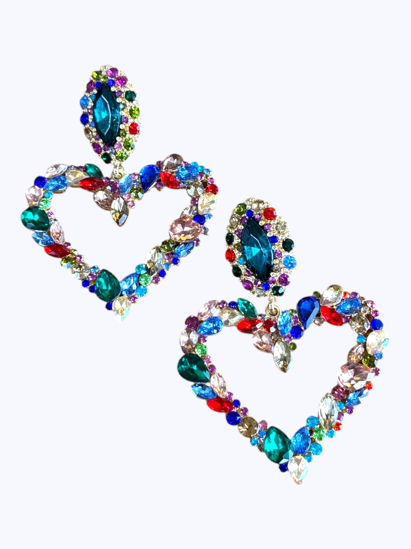 E ESE2095 Heart Crystal Stone Earrings