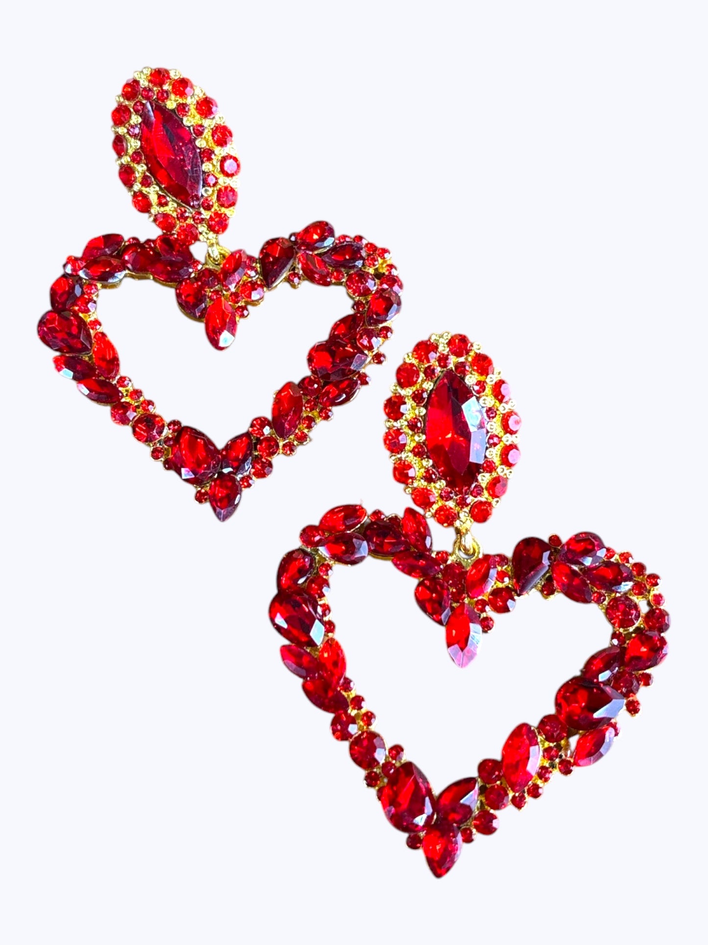 E ESE2095 Heart Crystal Stone Earrings