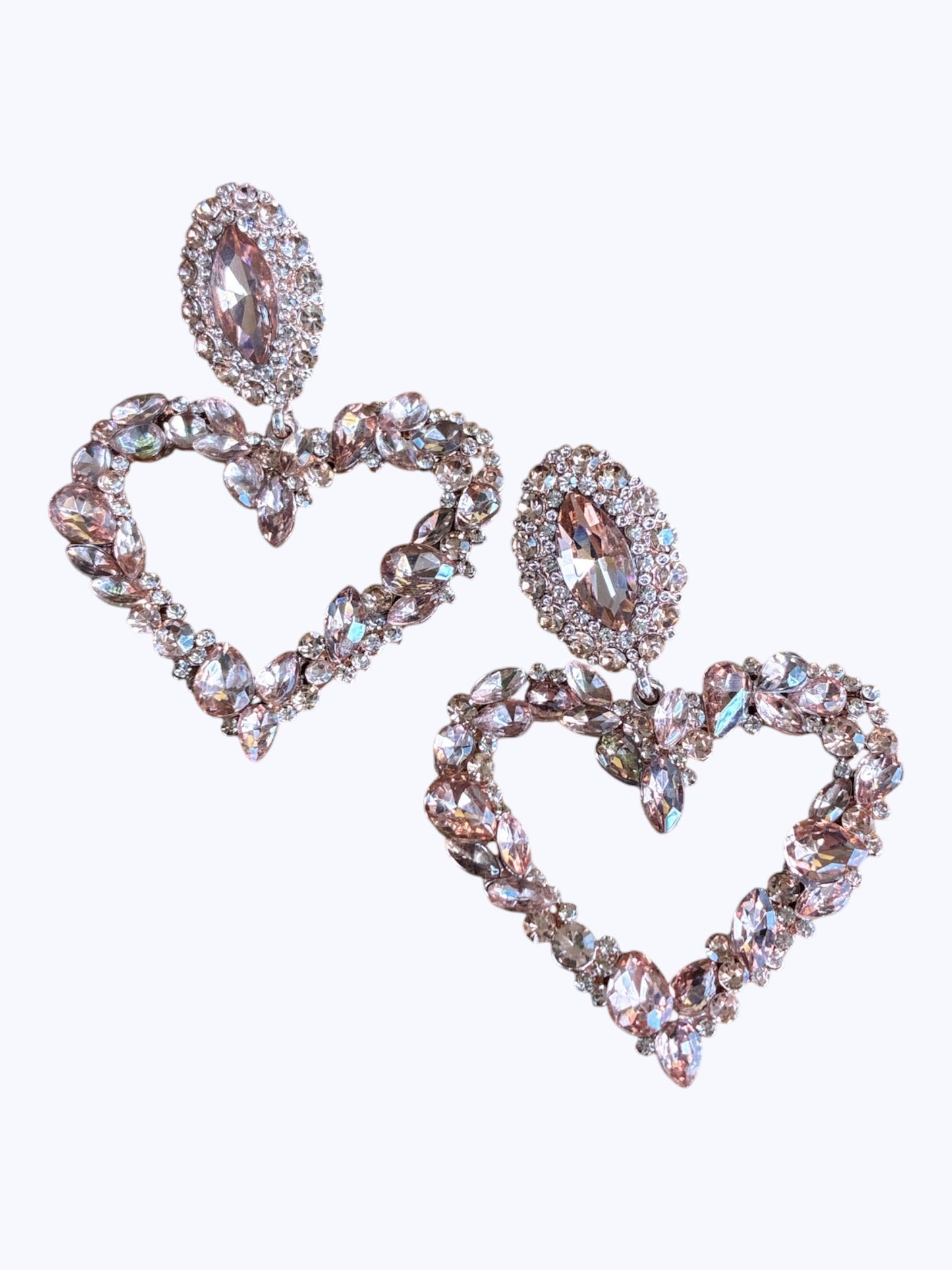 E ESE2095 Heart Crystal Stone Earrings