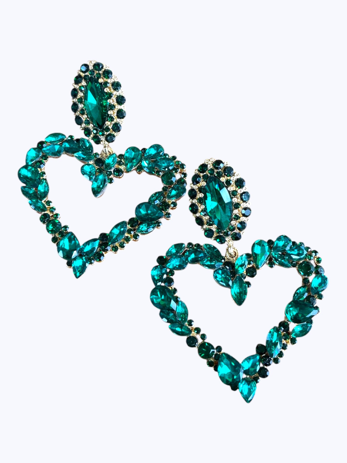 E ESE2095 Heart Crystal Stone Earrings