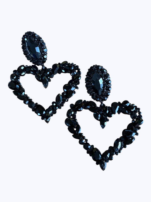 E ESE2095 Heart Crystal Stone Earrings