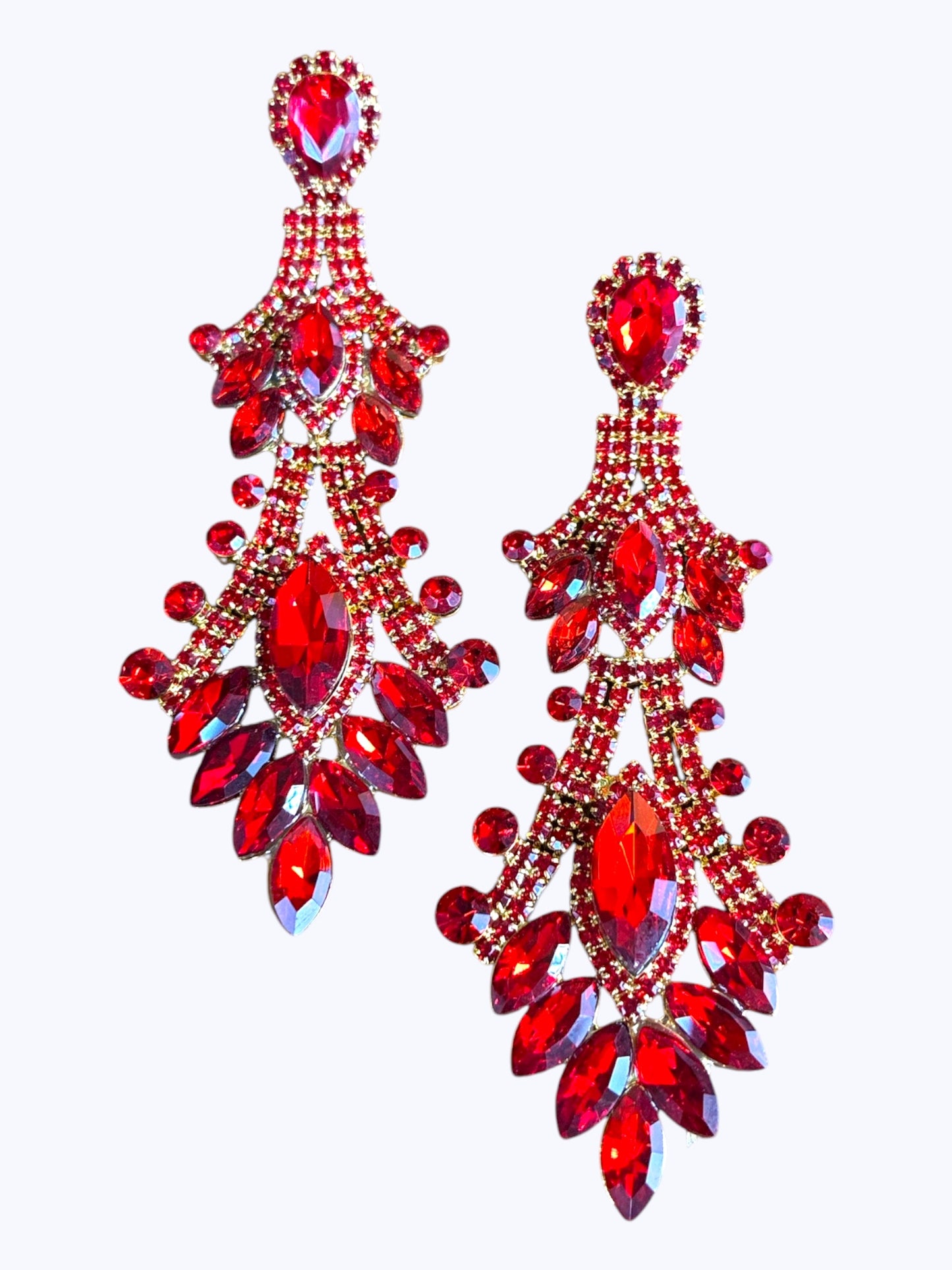 E ESE7880  Crystal and Rhinestones Long Earrings