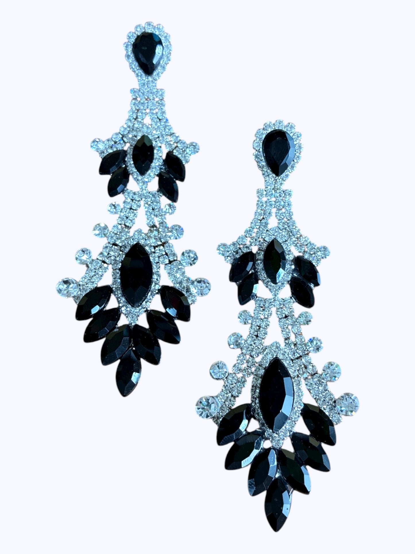 E ESE7880 Crystal and Rhinestones Long Earrings