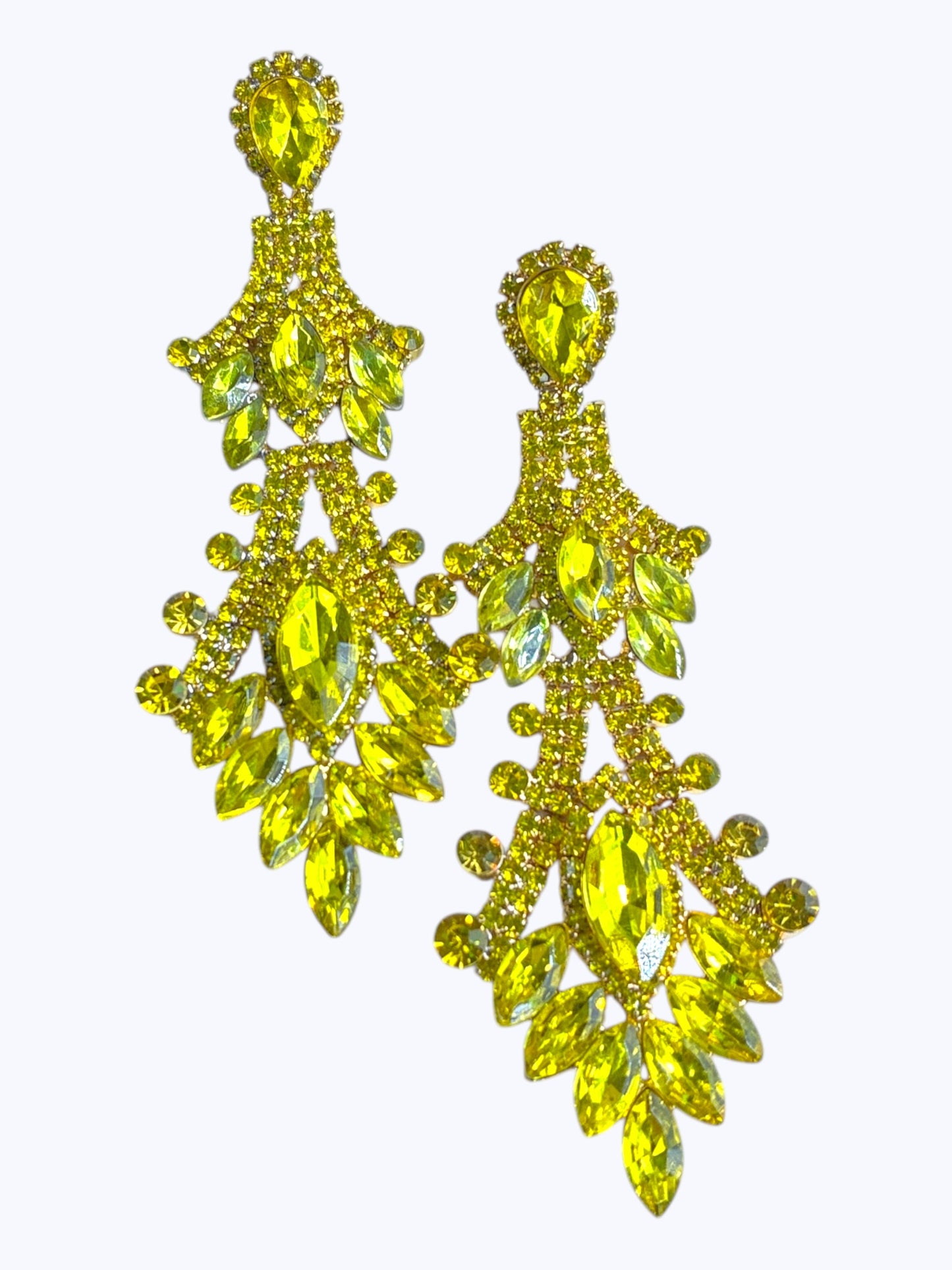 E ESE7880 Crystal and Rhinestones Long Earrings