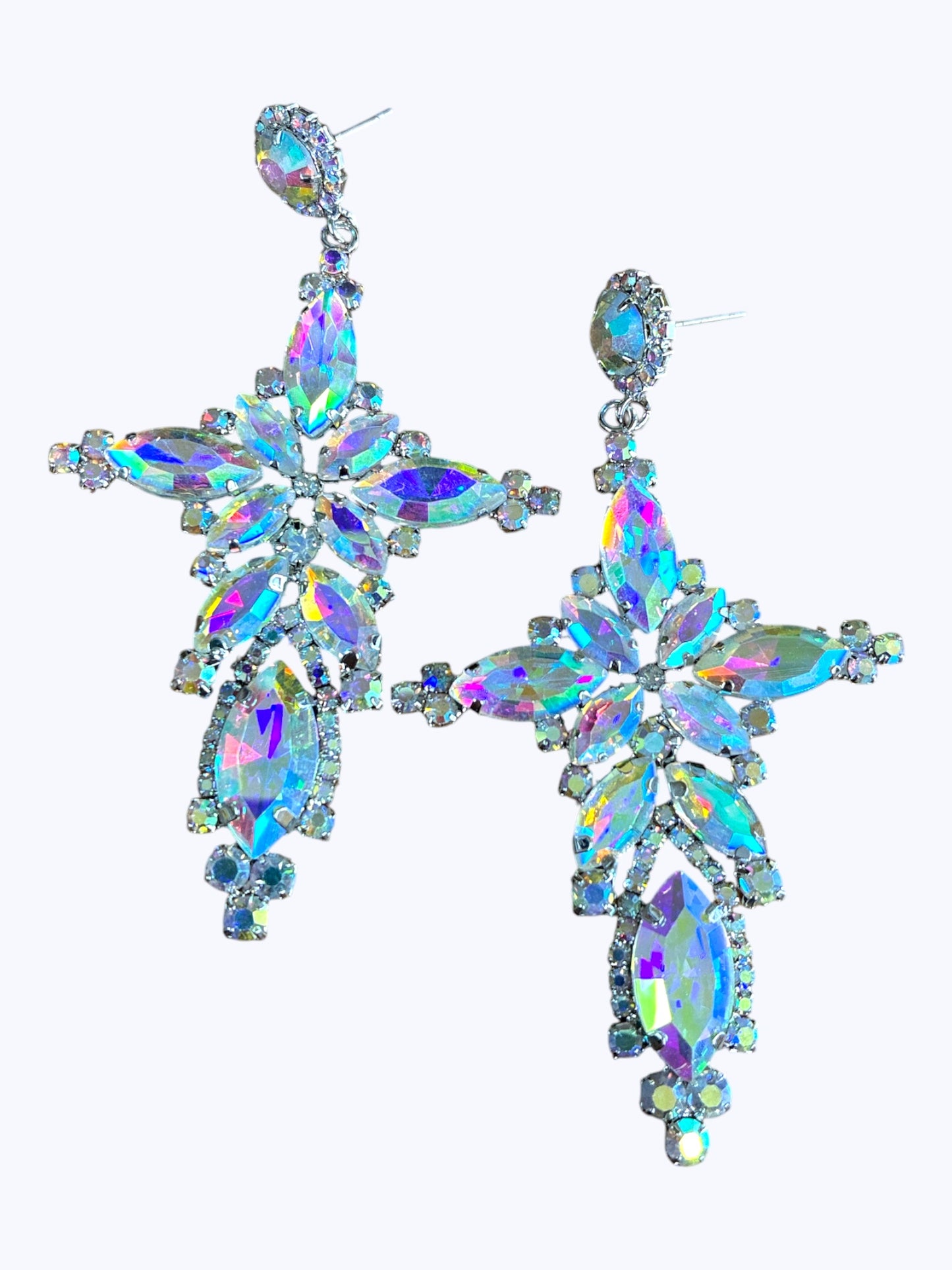 E ESE8036 Crystal Stone Cross Earrings