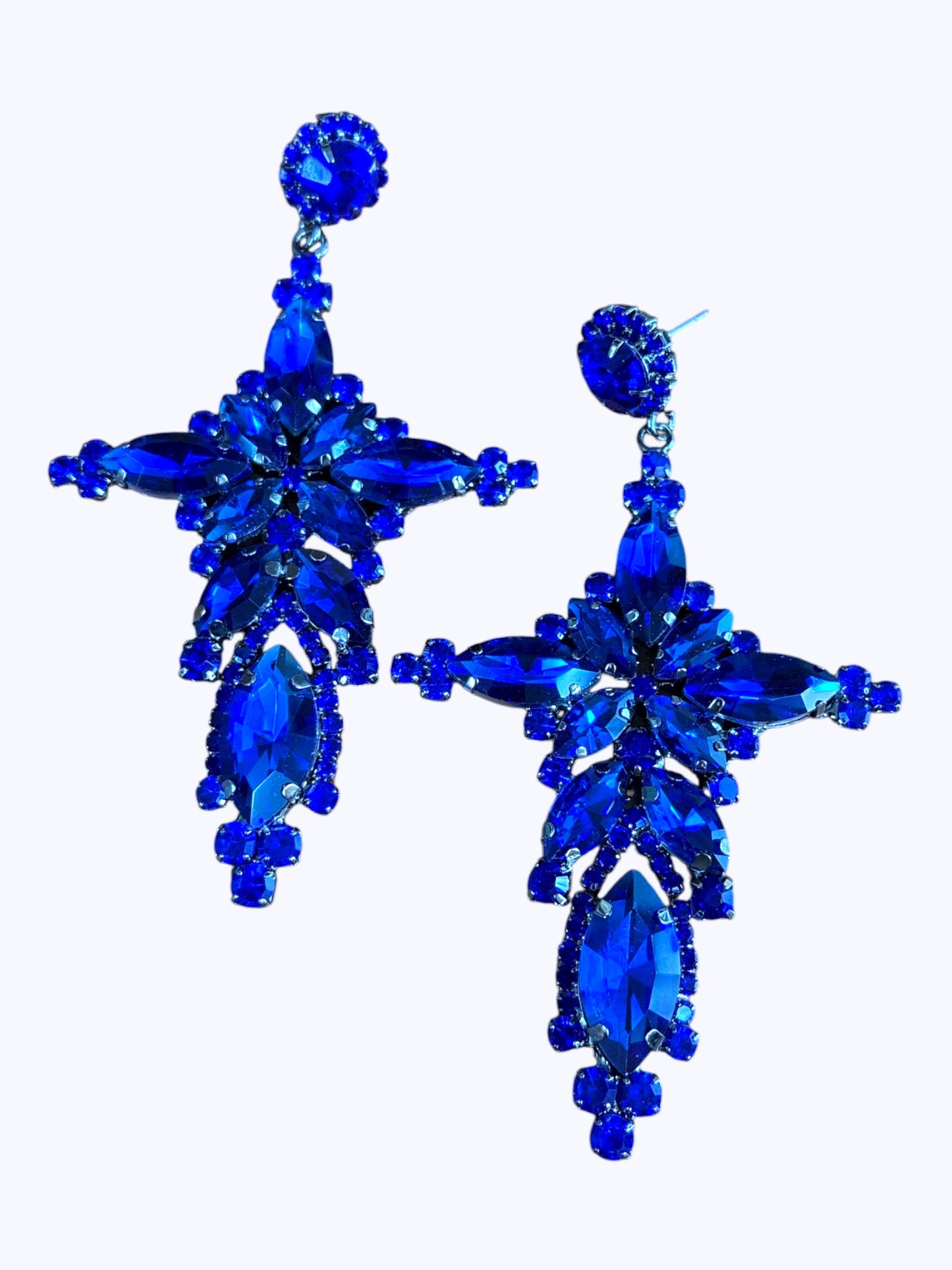 E ESE8036 Crystal Stone Cross Earrings