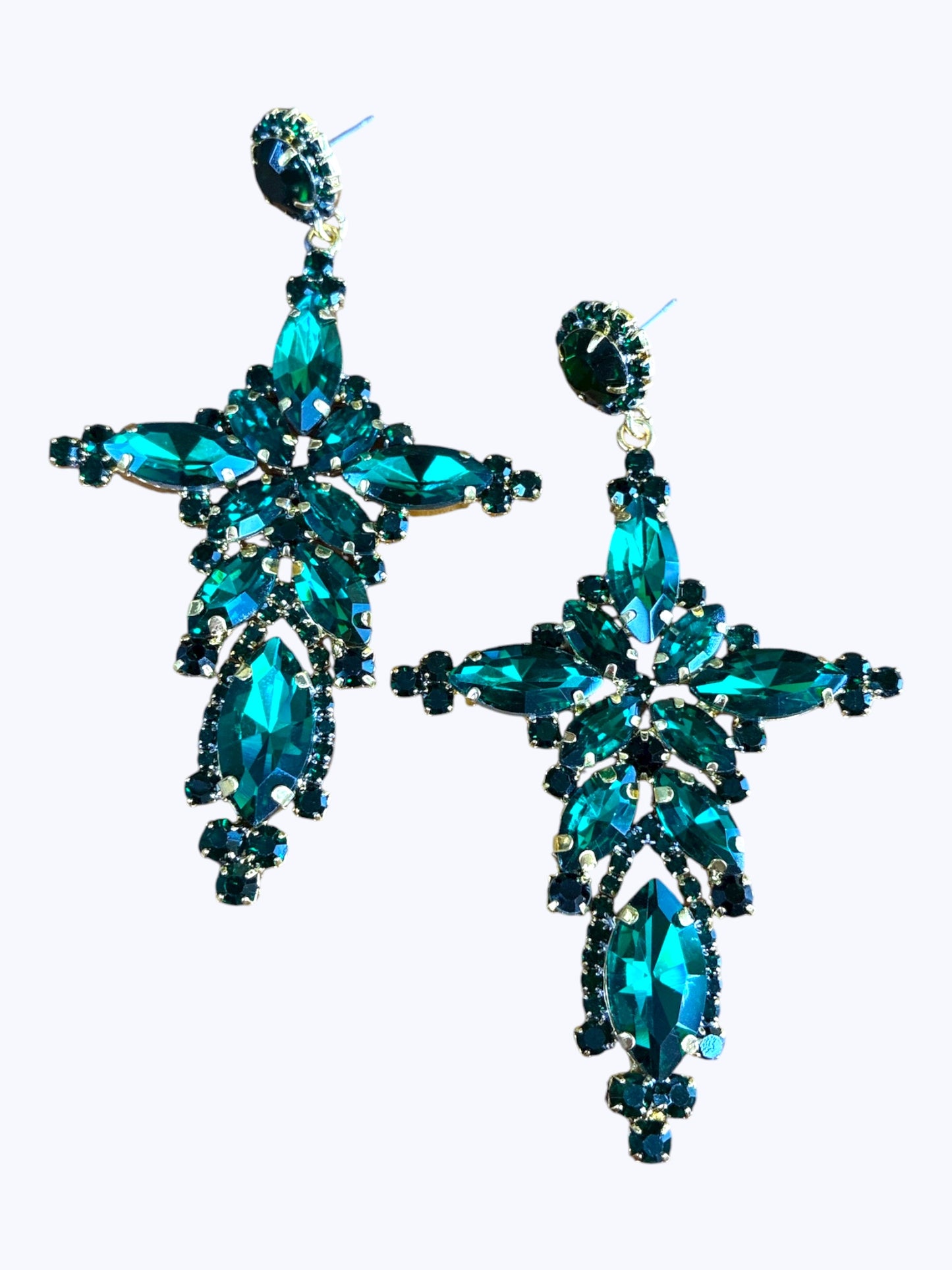 E ESE8036 Crystal Stone Cross Earrings