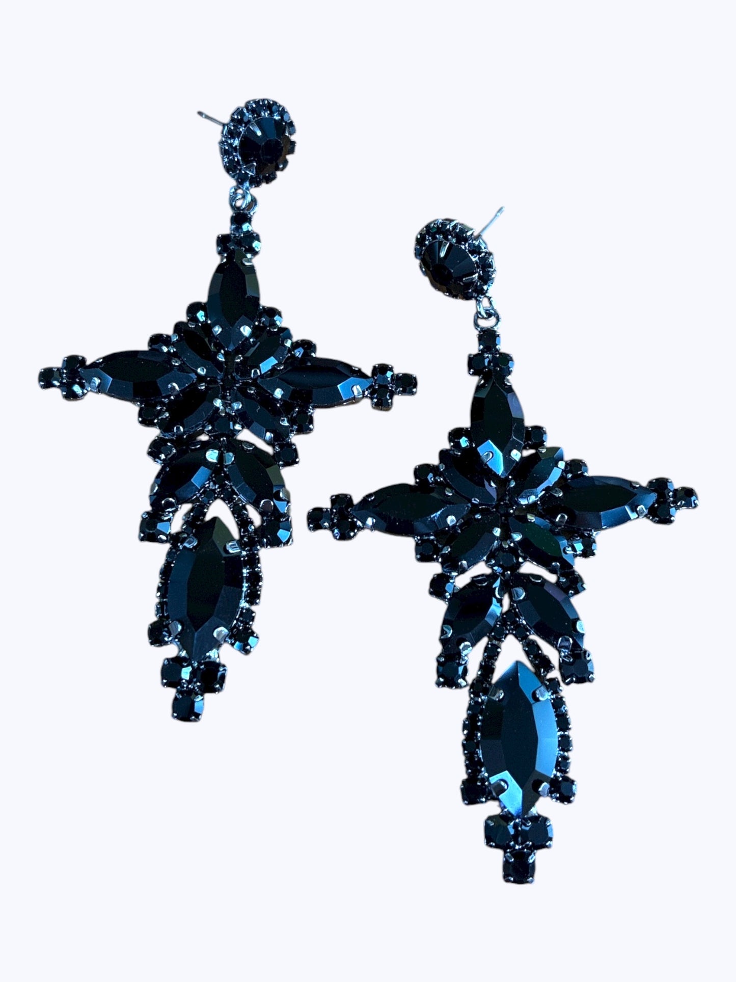 E ESE8036 Crystal Stone Cross Earrings