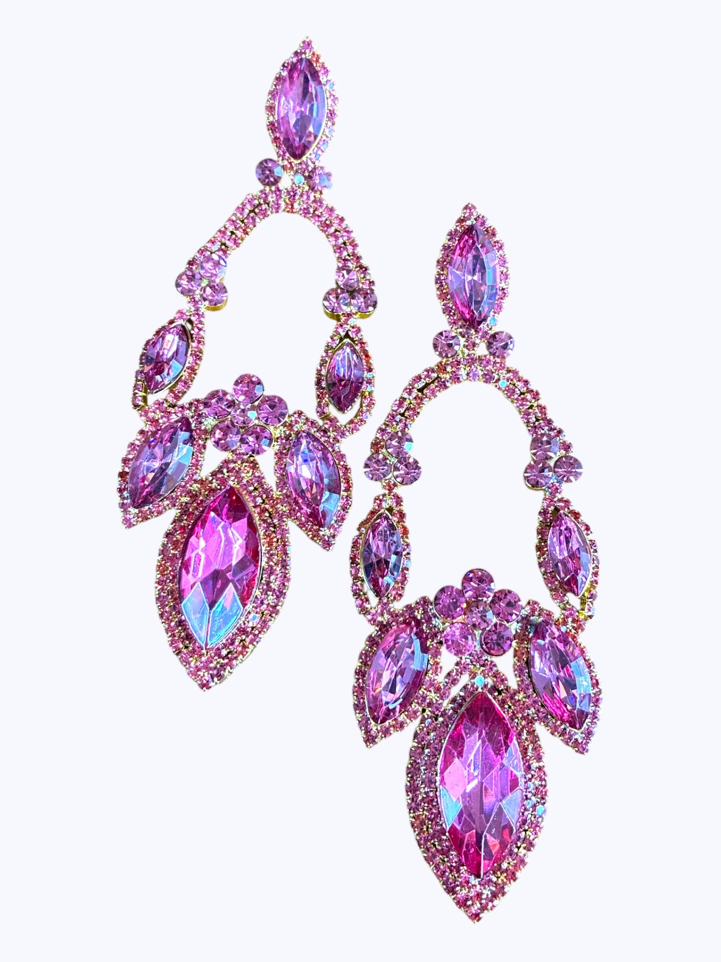 E ESE5484 Rhinestones Teardrop  Earrings