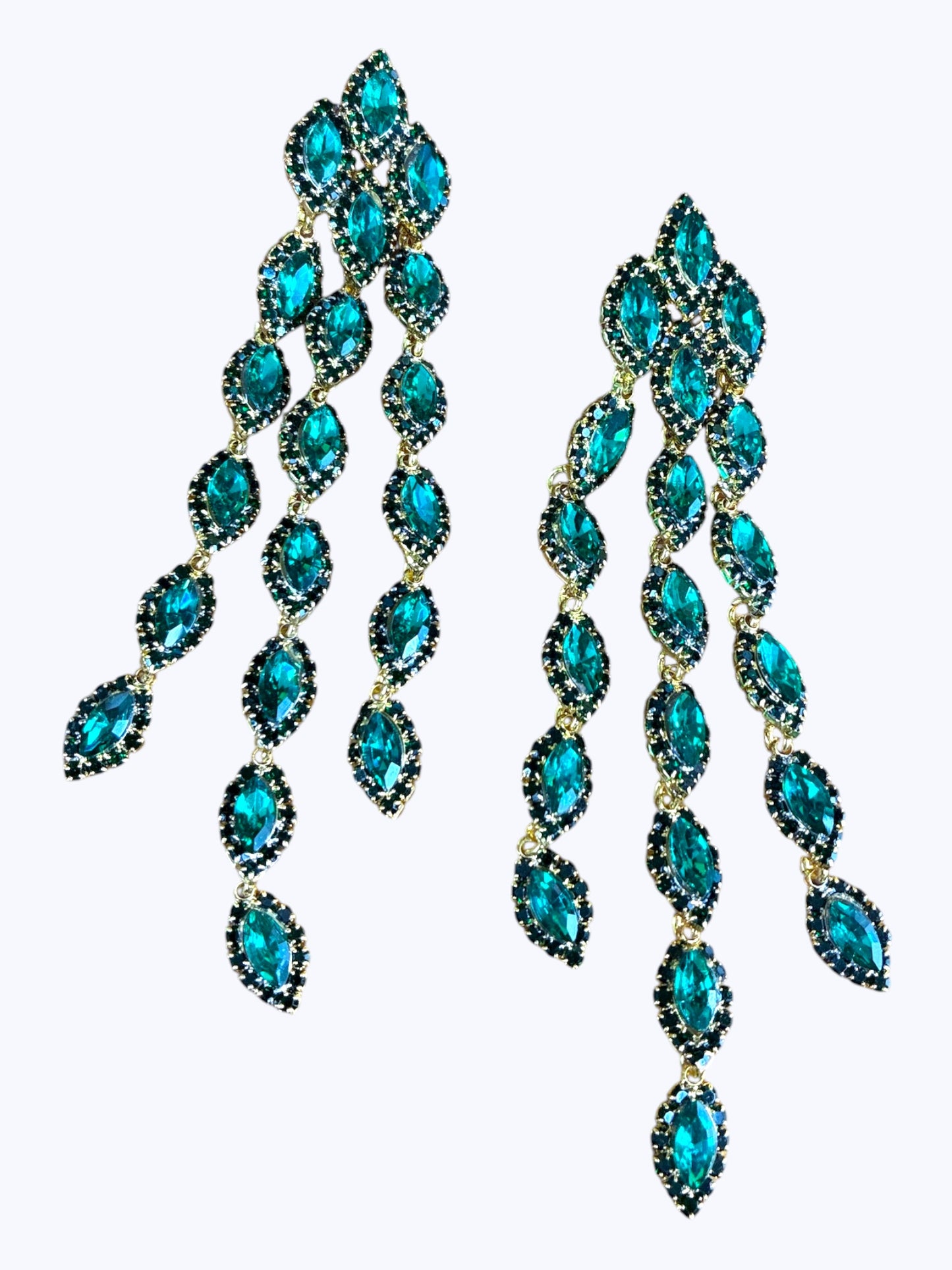 E ESE2377 Cascading Rhinestone Earrings