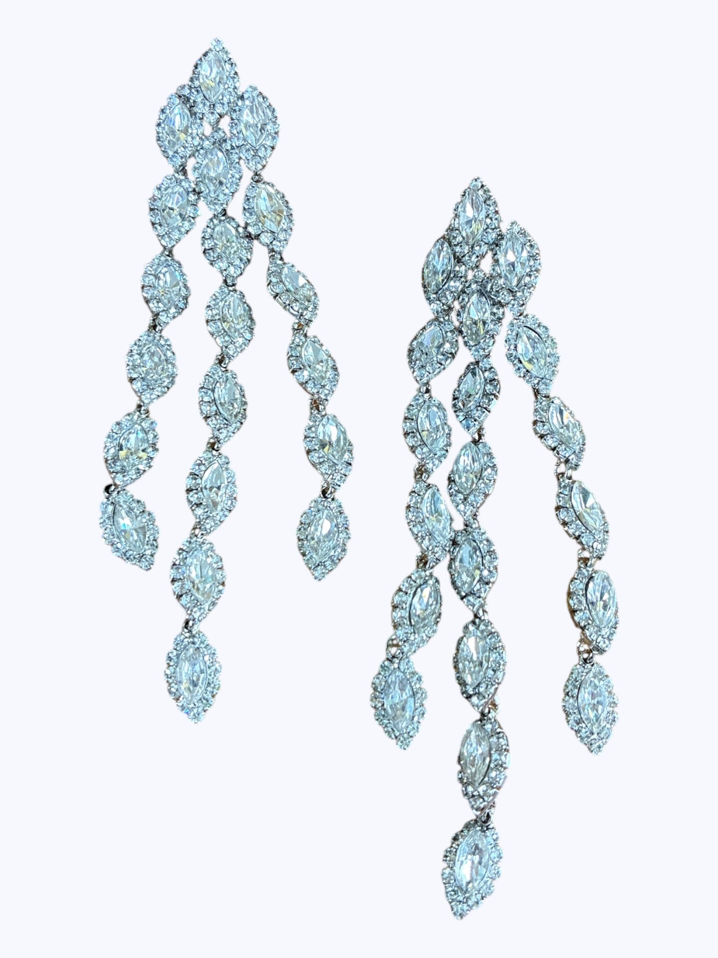 E ESE2377 Cascading Rhinestone Earrings