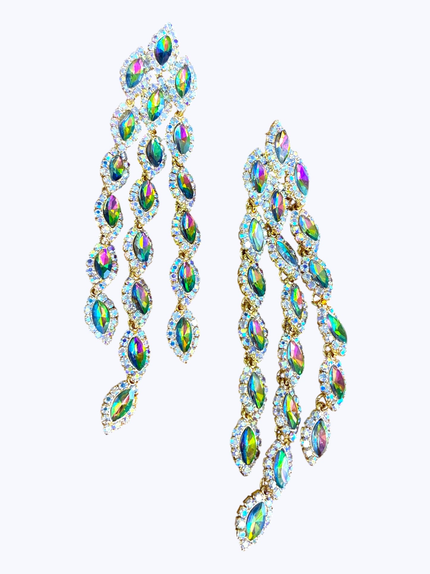 E ESE2377 Cascading Rhinestone Earrings
