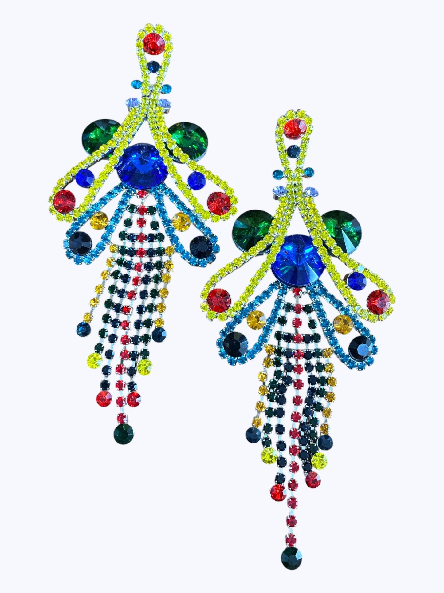 E ESE0390 Crystal Chunky Flower Earrings