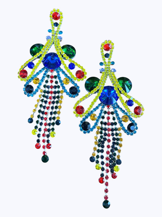 E ESE0390 Crystal Chunky Flower Earrings