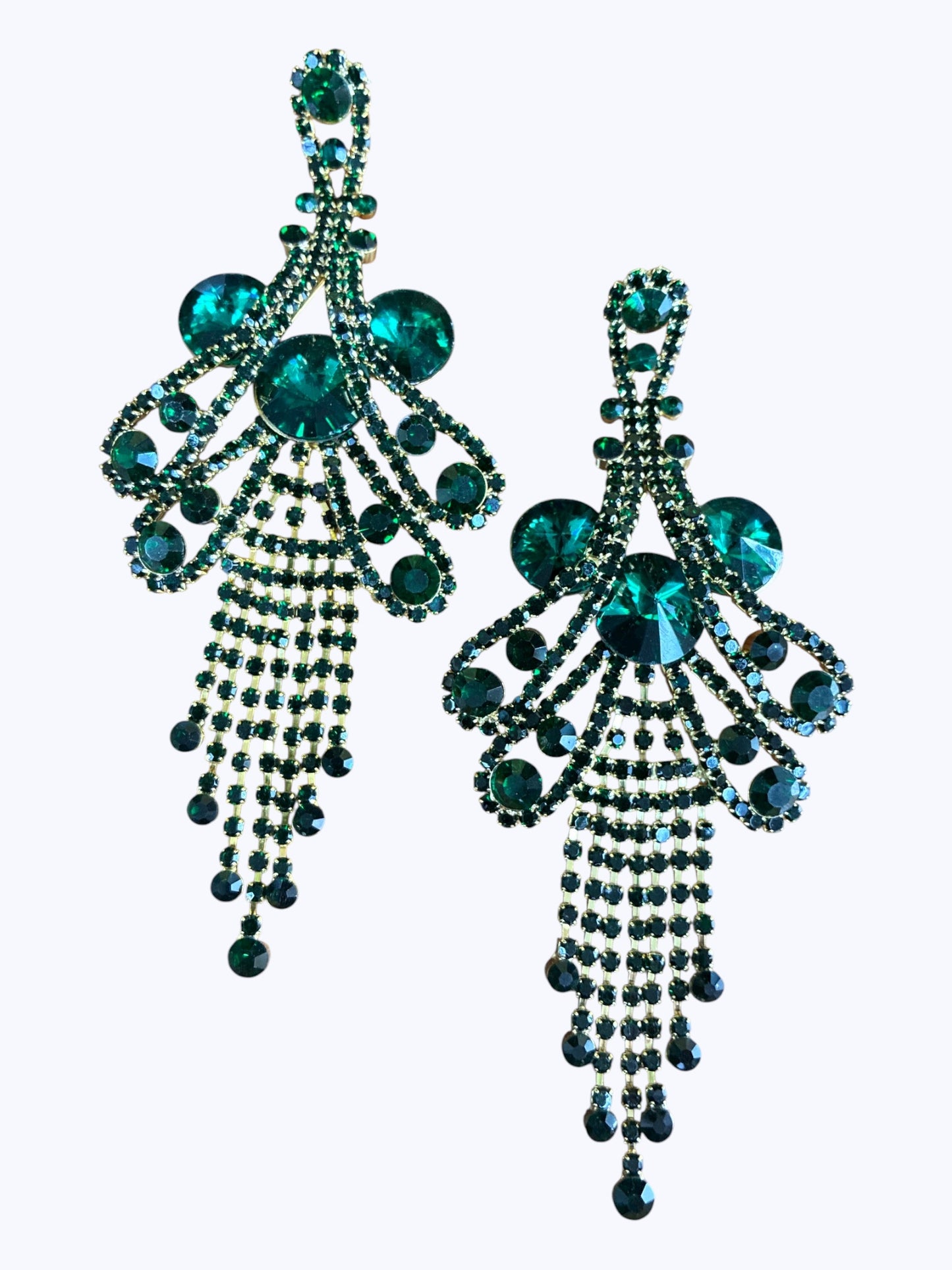 E ESE0390 Crystal Chunky Flower Earrings