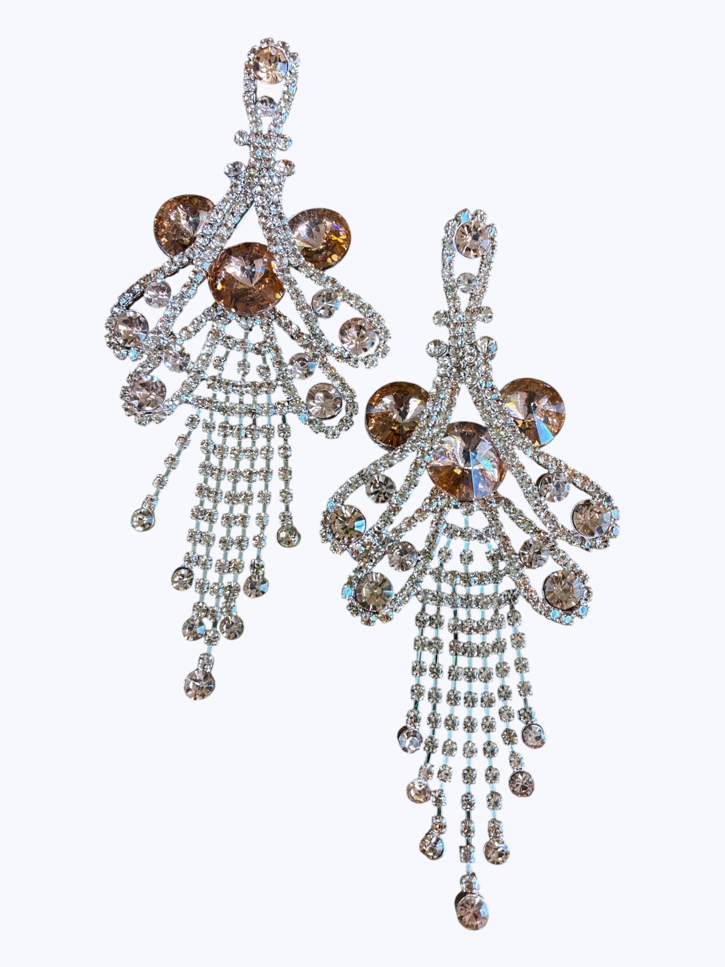 E ESE0390 Crystal Chunky Flower Earrings