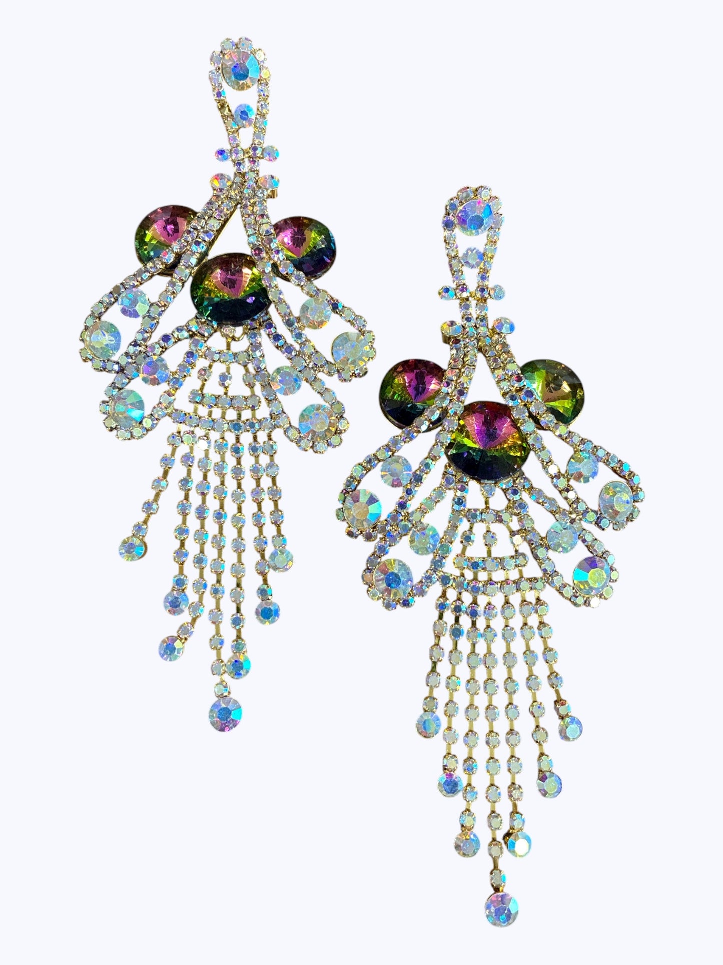 E ESE0390 Crystal Chunky Flower Earrings