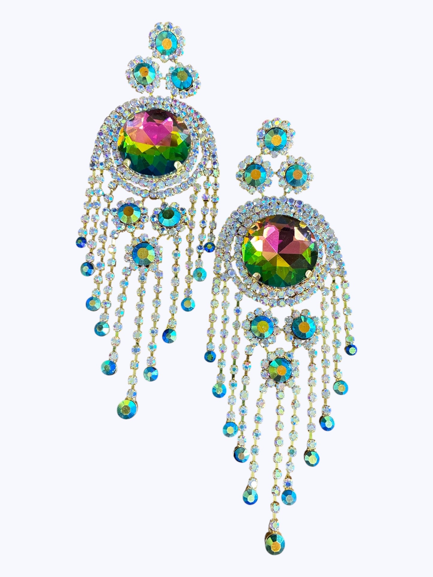 E ESE8593 Crystal  Chunky Earrings