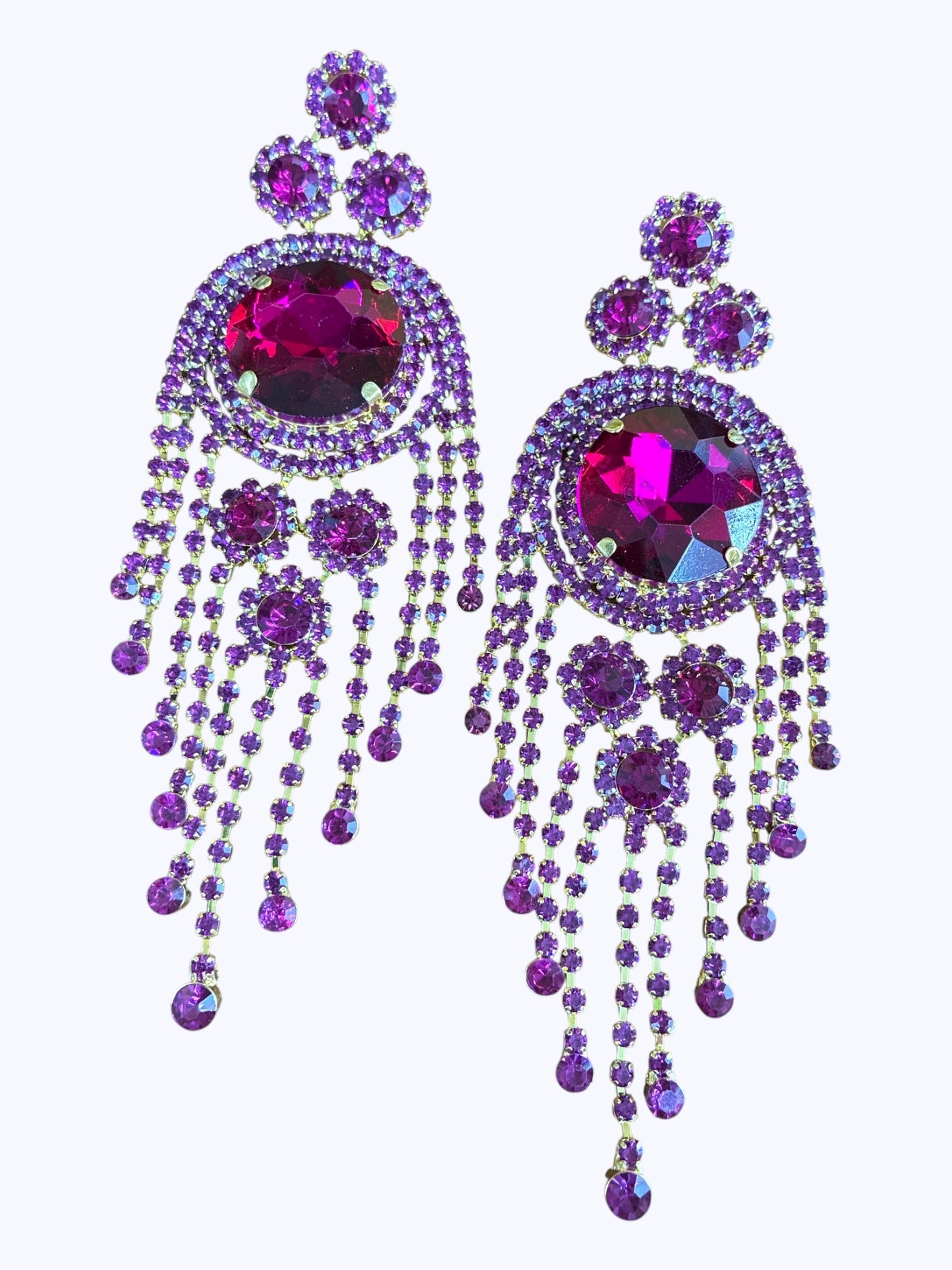 E ESE8593 Crystal  Chunky Earrings