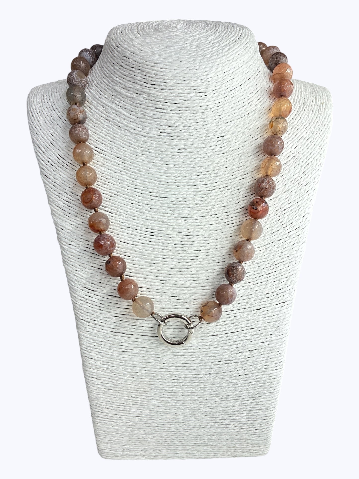 SB-SSN Neutral Peach Mix Agate Necklace