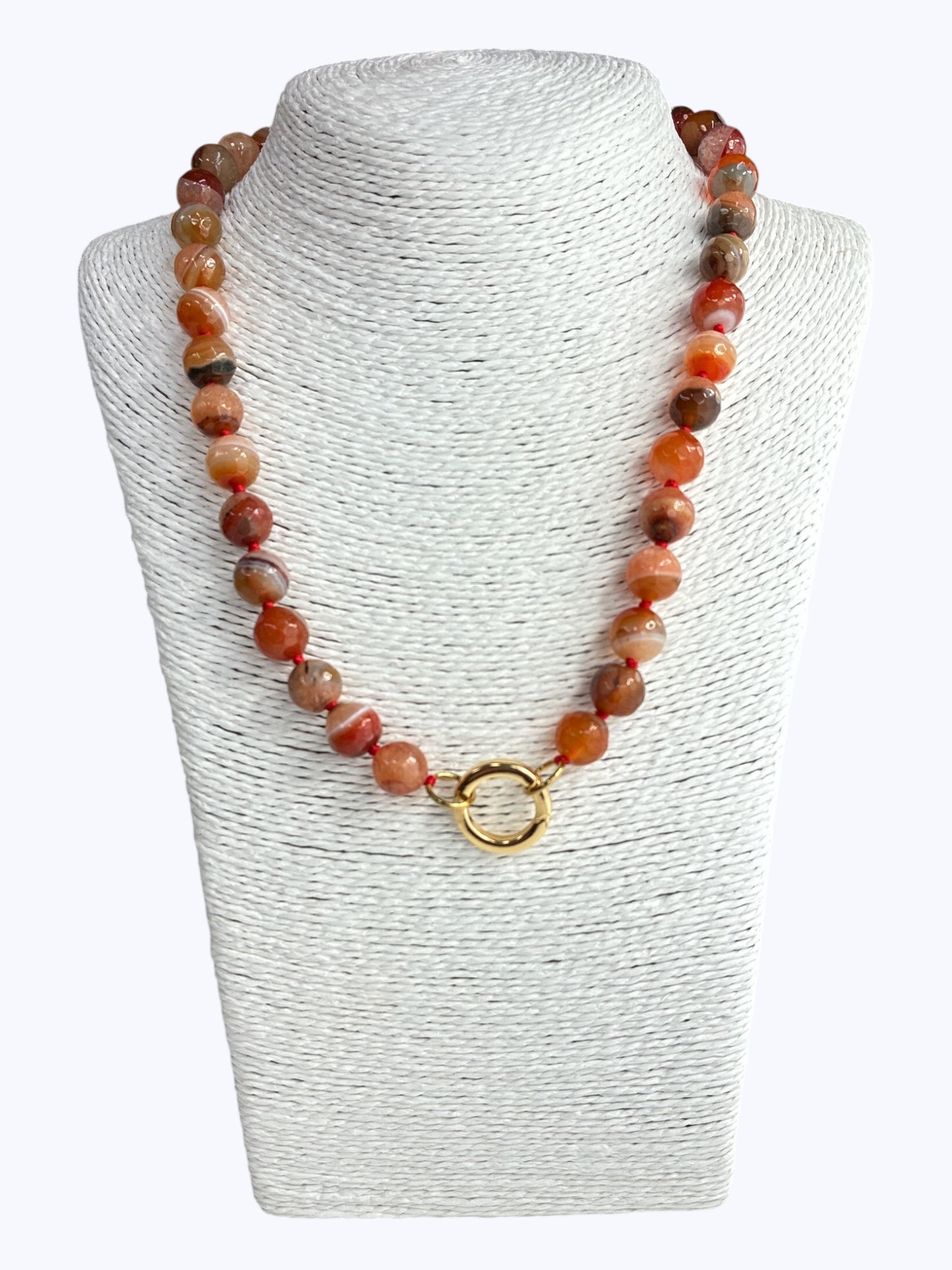 SB-SSN Warm Orange Agate Necklace