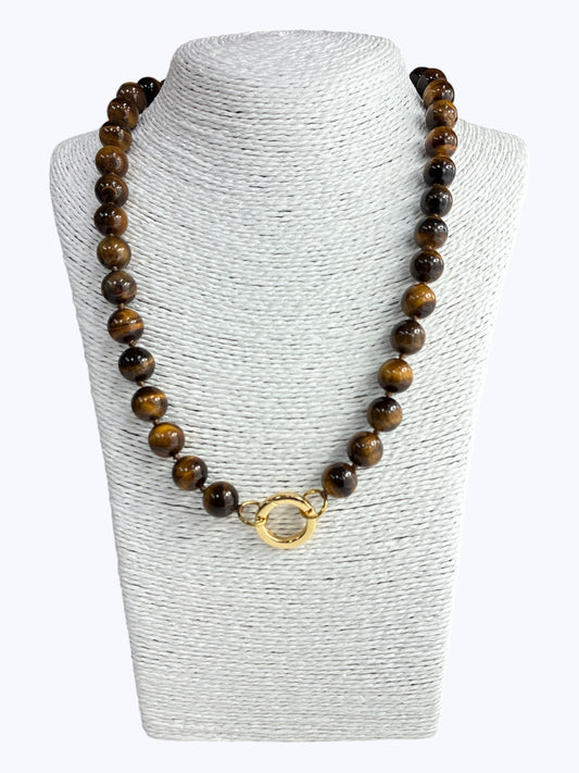 SB-SSN Golden Brown Tiger Eye Agate Necklace