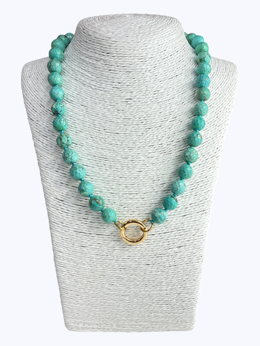 SB-SSN Ocean Teal Agate Beaded Necklace
