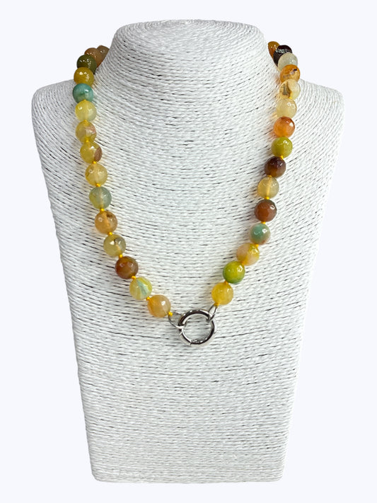 SB-SSN Yellow Tone Agate Necklace