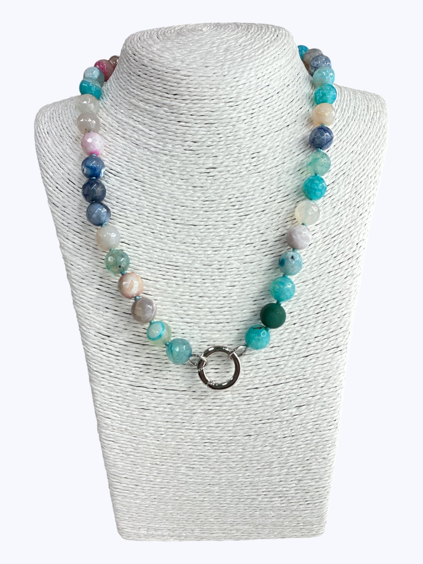 SB-SSN Aqua Mix Agate Necklace