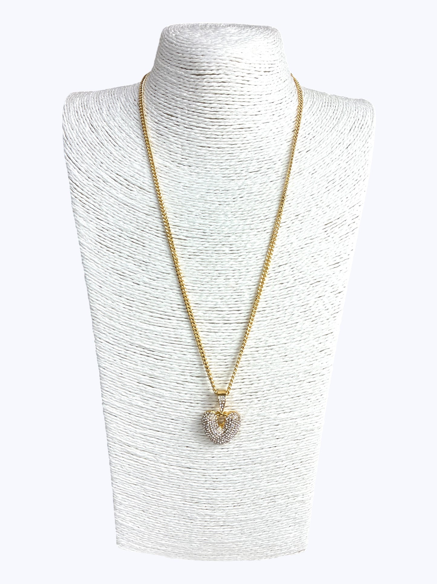 ''V''  Bubble Pave Letter Chain Necklace